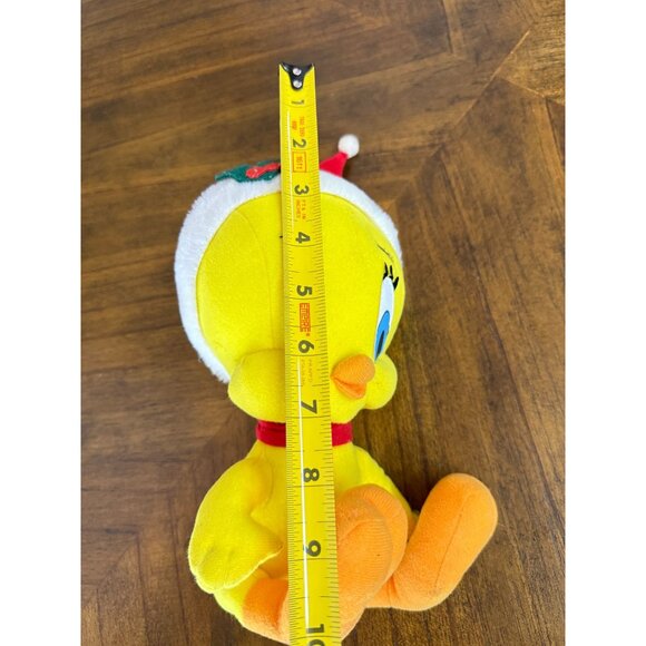Vintage Christmas Looney Tunes Tweety Bird Santa Hat Plush Stuffed Animal 1990s - Picture 4 of 12